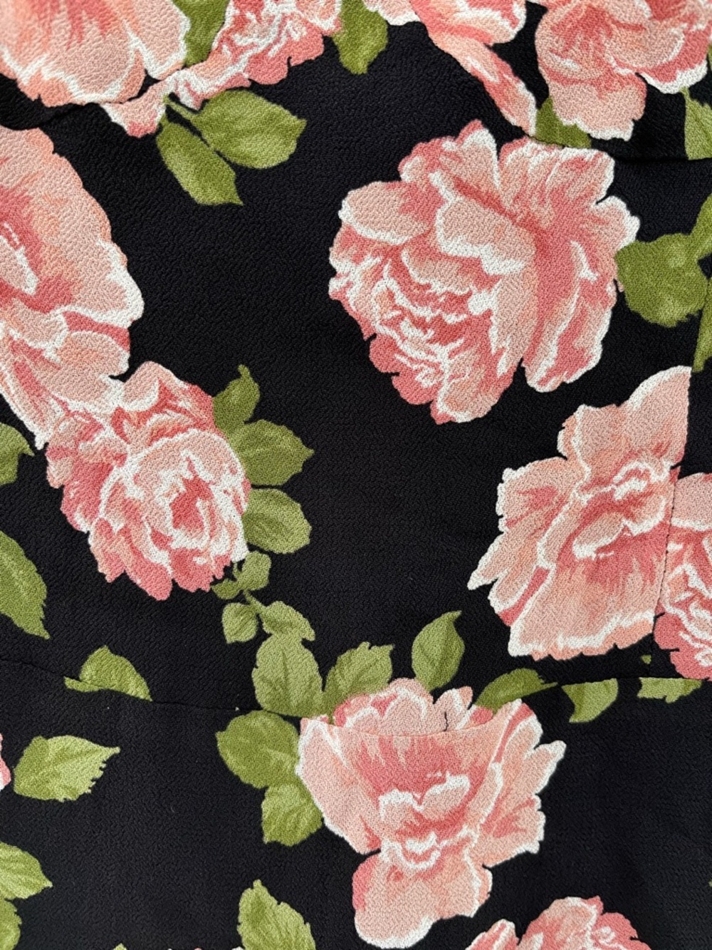 Reformation Black Mini Dress with Pink Floral Print - Picture 5 of 8